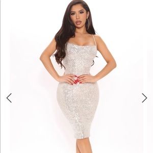 Fashion Nova MaryAnne Sequin Midi Dress